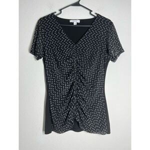 Nine West Polka Dot Short Sleeve Top Size S